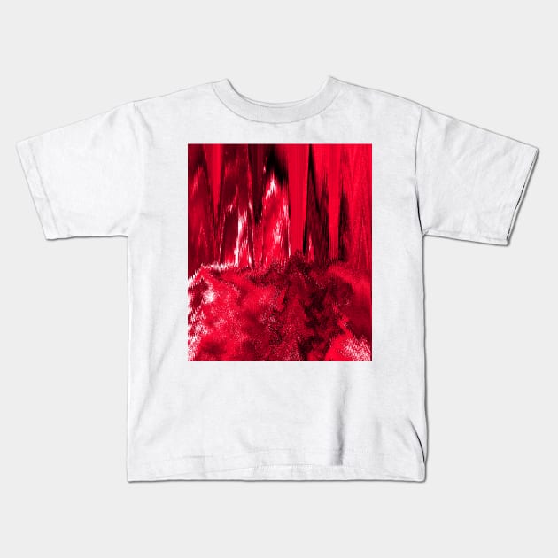 Melted Glitch Red Kids T-Shirt by BlakCircleGirl